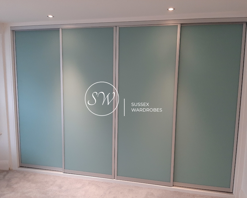 Pastel Blue Glass Wardrobe Doors