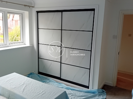 Marble Effect Fitted Wardrobe Doors